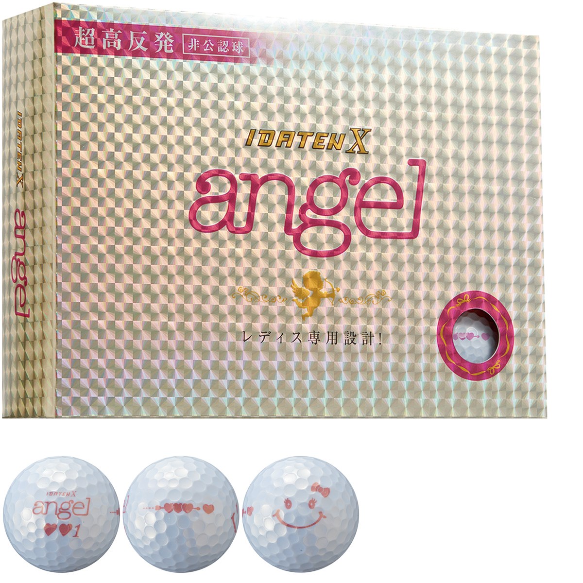 ゴルフボールレディース IDATENX angel 2ダース レディース 韋駄天X エンジェル IDATEN X angel 女性用超高反発