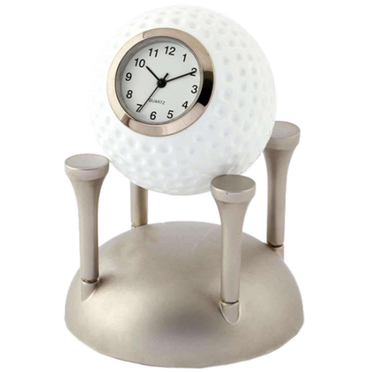 ミニチュアクロックコレクション ミニチュア置時計 ゴルフボール＆ティー ゴルフウェアの大画像