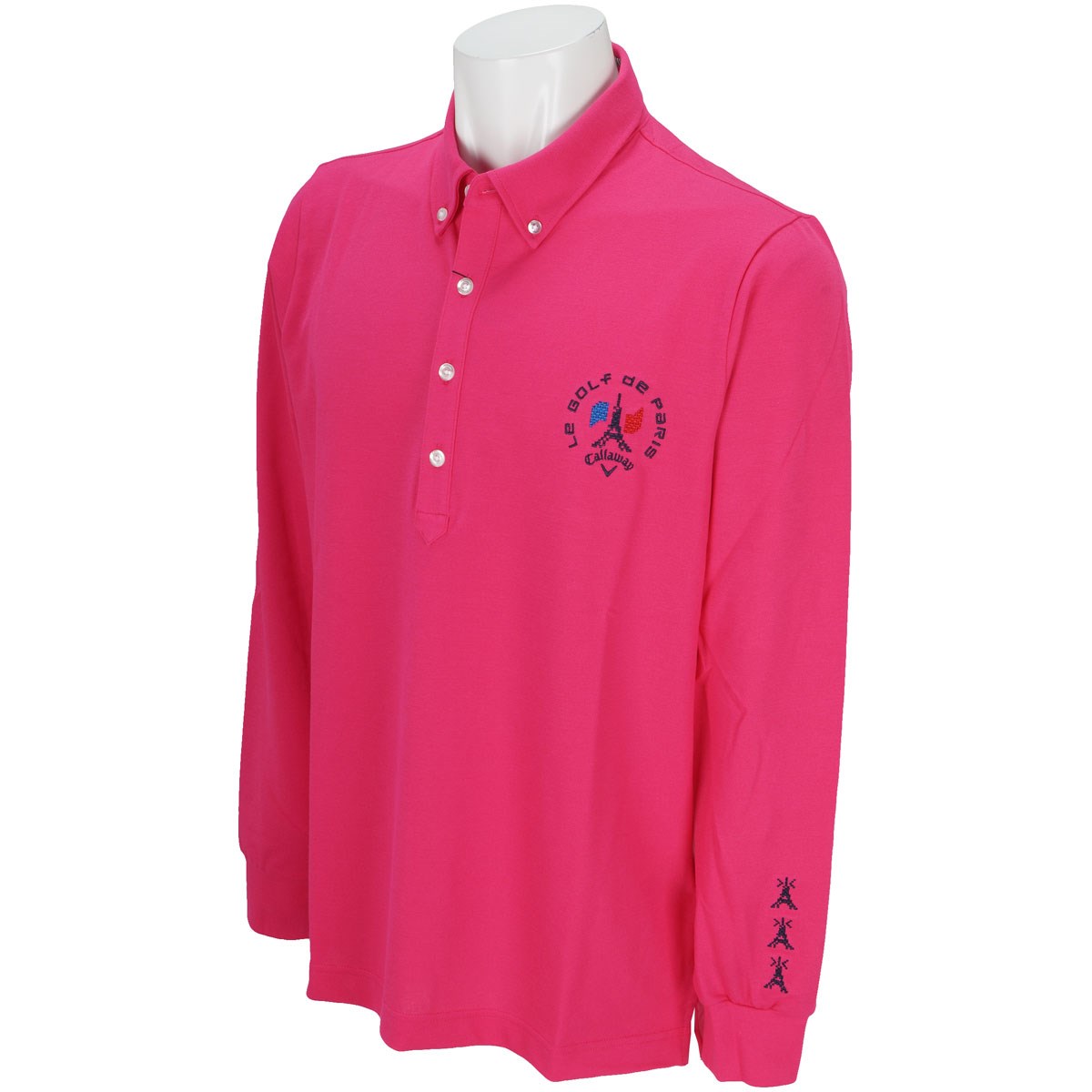 キャロウェイゴルフ(Callaway Golf) ストレッチ ファイン鹿の子ボタンダウンカラー長袖ポロシャツ 