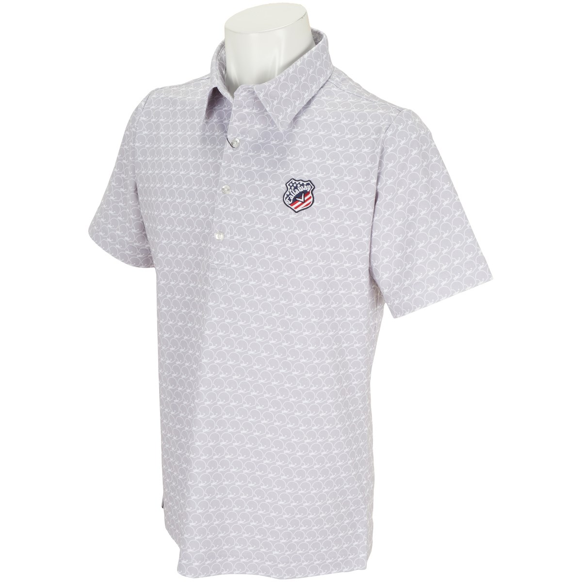 キャロウェイゴルフ(Callaway Golf) メット柄プリントレギュラーカラー半袖ポロシャツ 