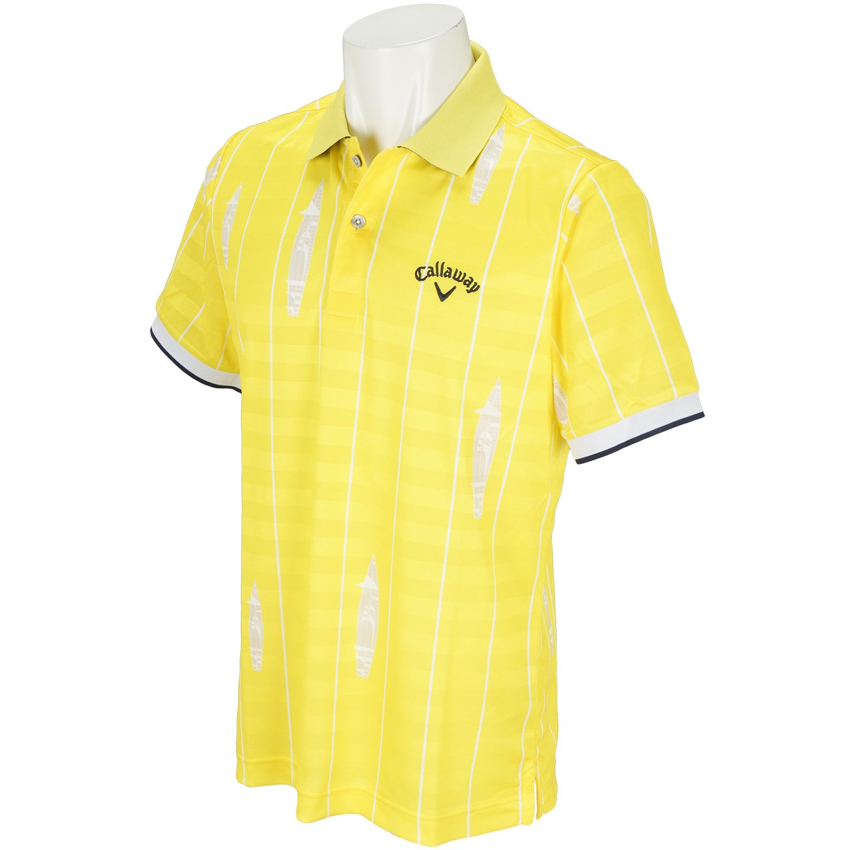 キャロウェイゴルフ(Callaway Golf) ストライププリントボーダー半袖ポロシャツ 