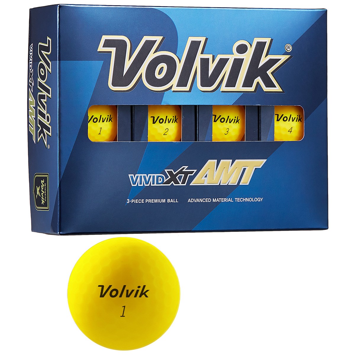 ボルビック Volvik VIVID XT AMT ボール 1ダース(12個入り) イエロー