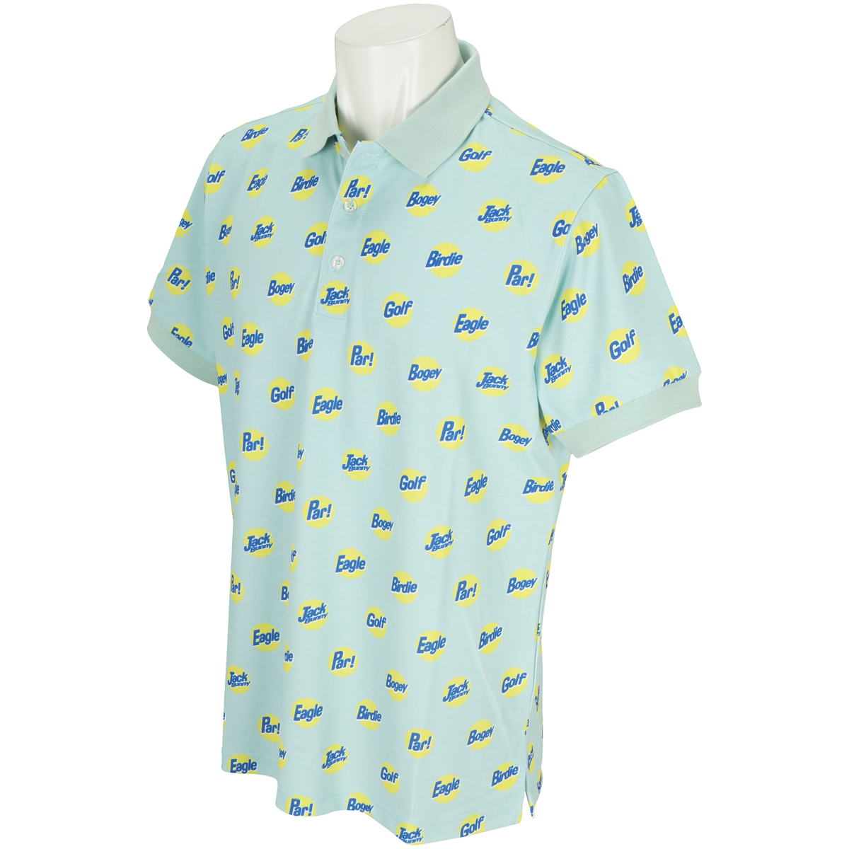  鹿の子ロゴドットプリント半袖ポロシャツ 