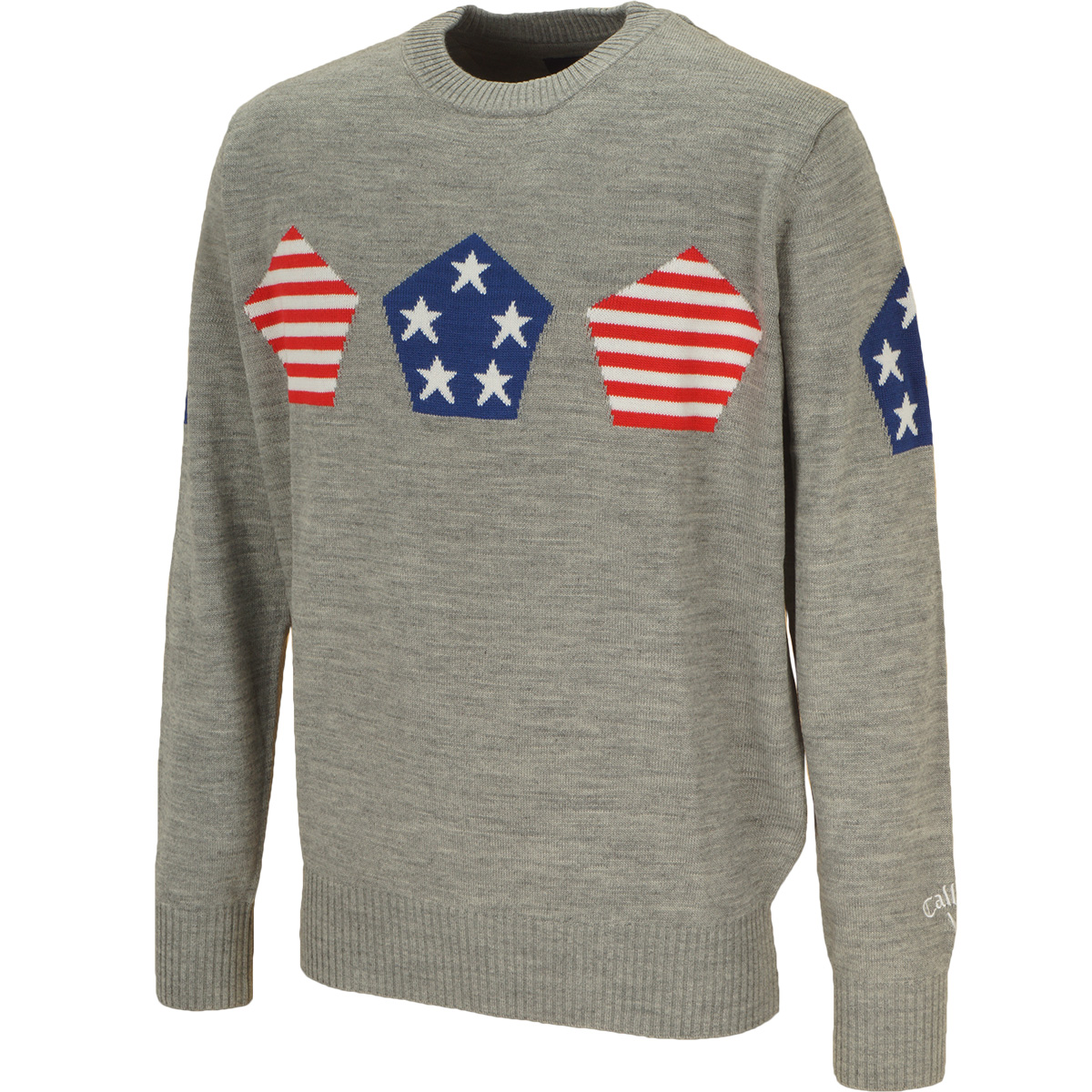  アメリカ柄クルーネックセーター 