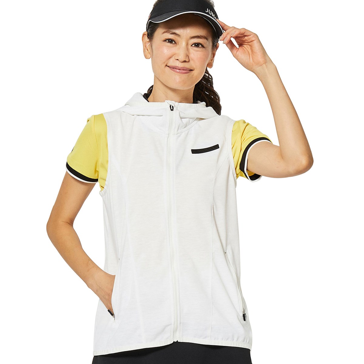 Dショッピング ジュン アンド ロペ Jun Rope フード付きベスト M ホワイト 10 レディス カテゴリ セーター トレーナー ベストの販売できる商品 Gdoゴルフショップ ドコモの通販サイト