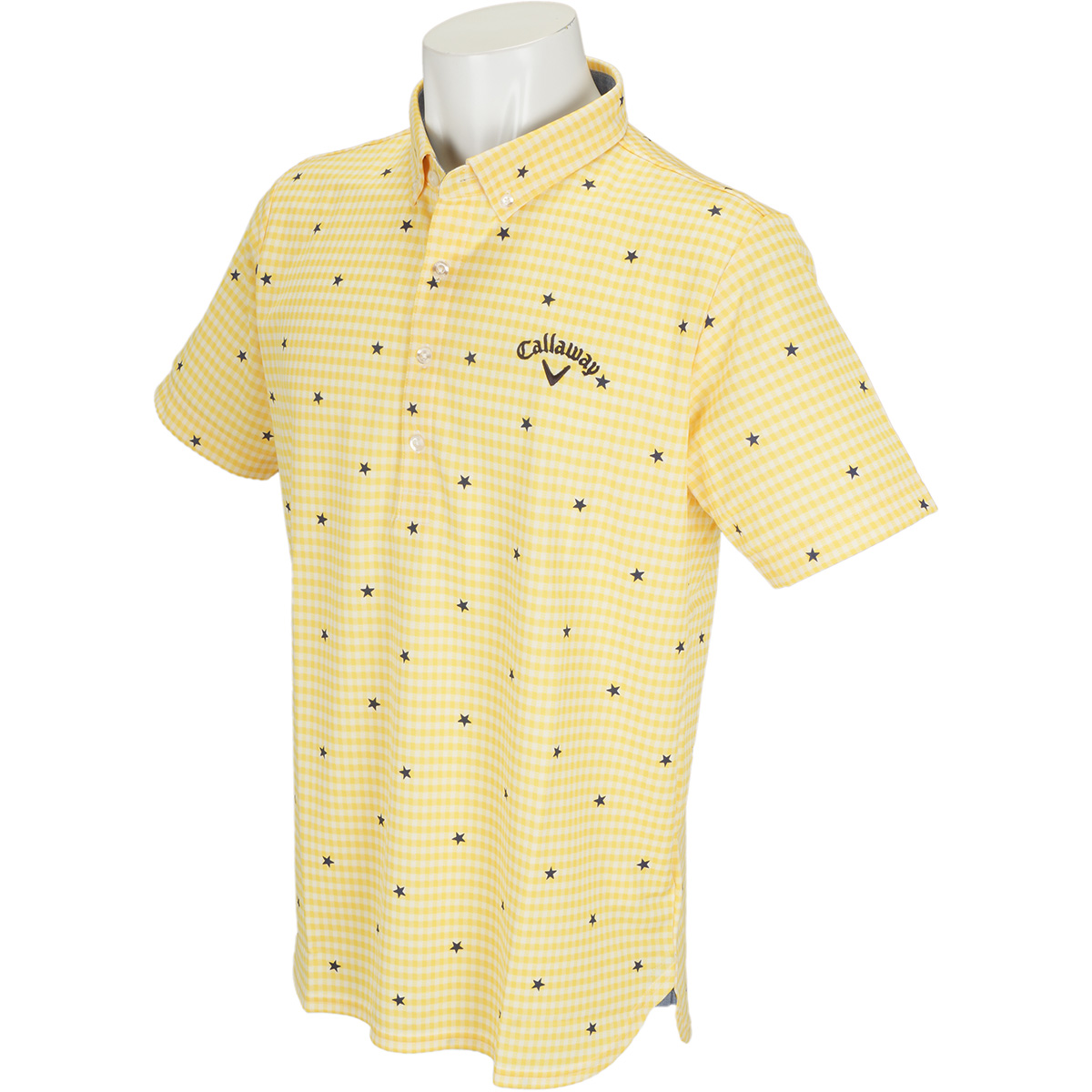  ボタンダウン -2度COOLギンガム カラー半袖ポロシャツ 