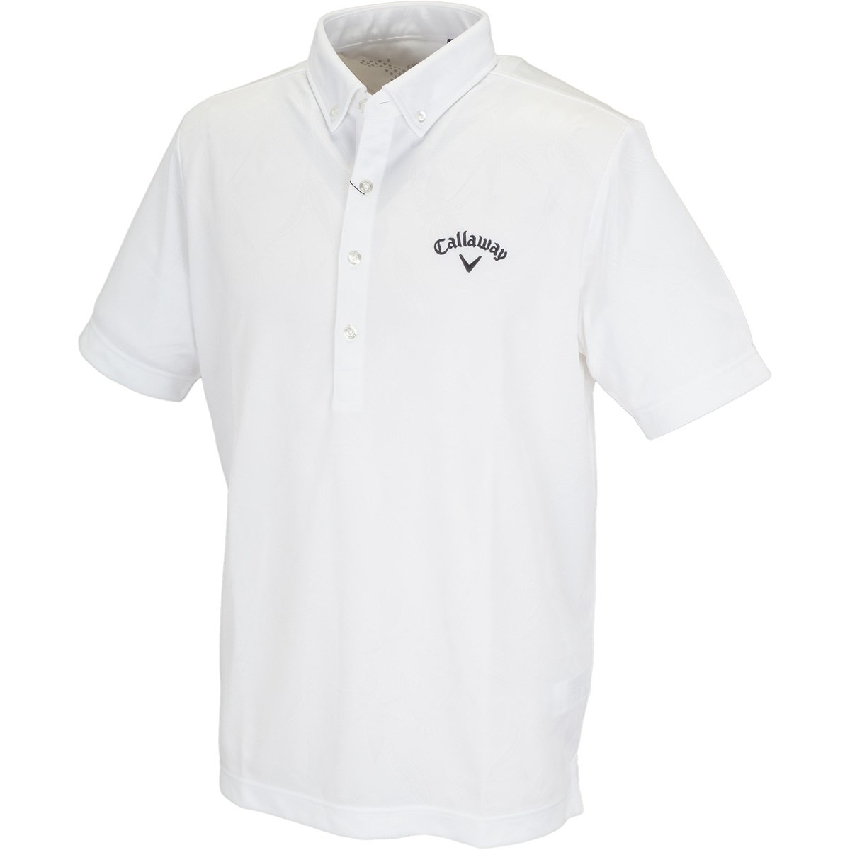 キャロウェイゴルフ(Callaway Golf) ボタンダウン クマザサ柄ジャカード カラー半袖ポロシャツ 