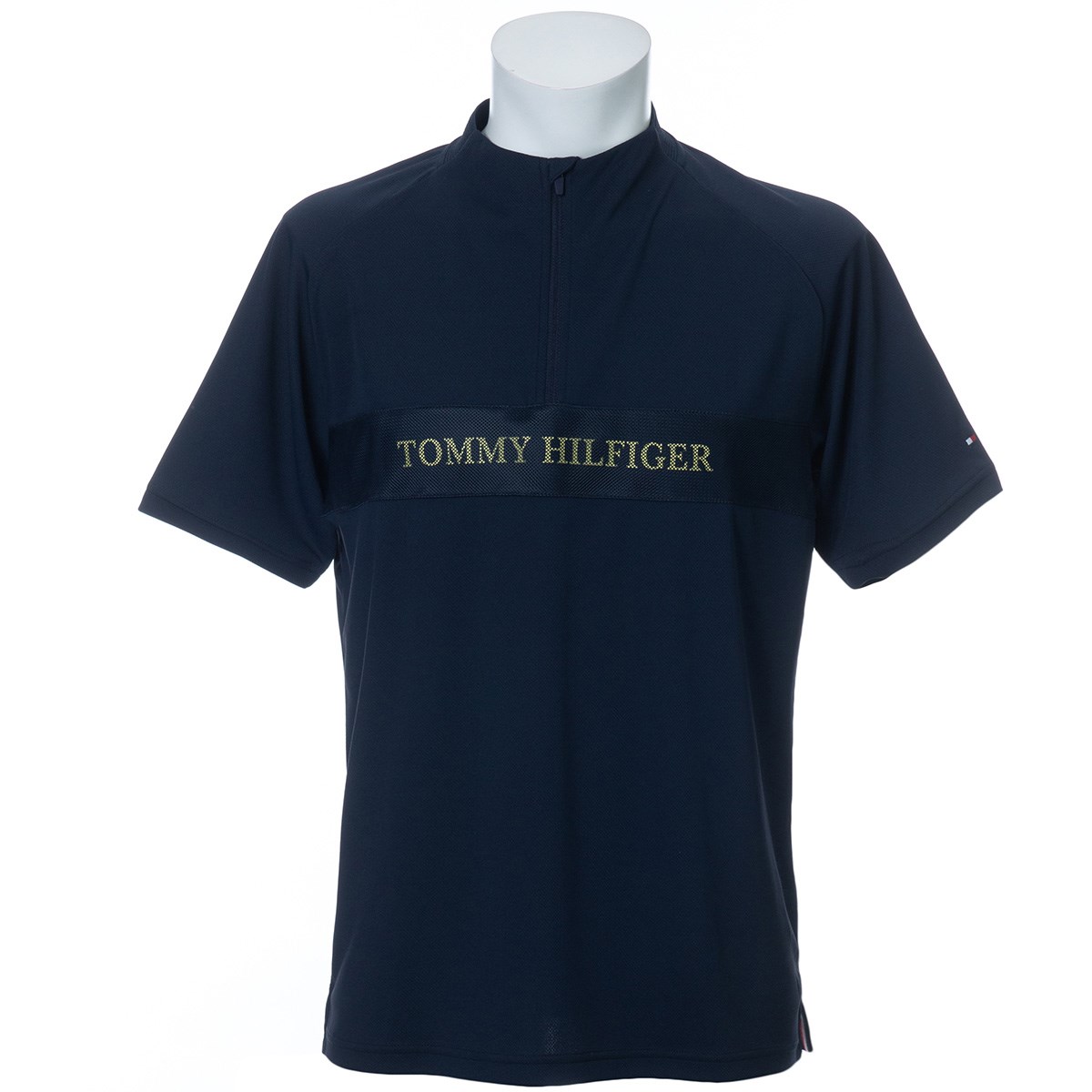 トミーヒルフィガー(Tommy Hilfiger) TH ロゴ ハーフジップ半袖シャツ 