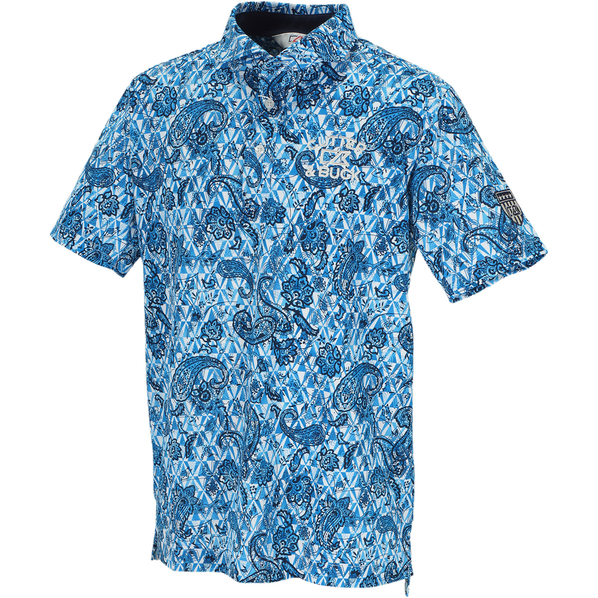  クーリストD-TECプリント ウインドカラー半袖ニットポロシャツ 