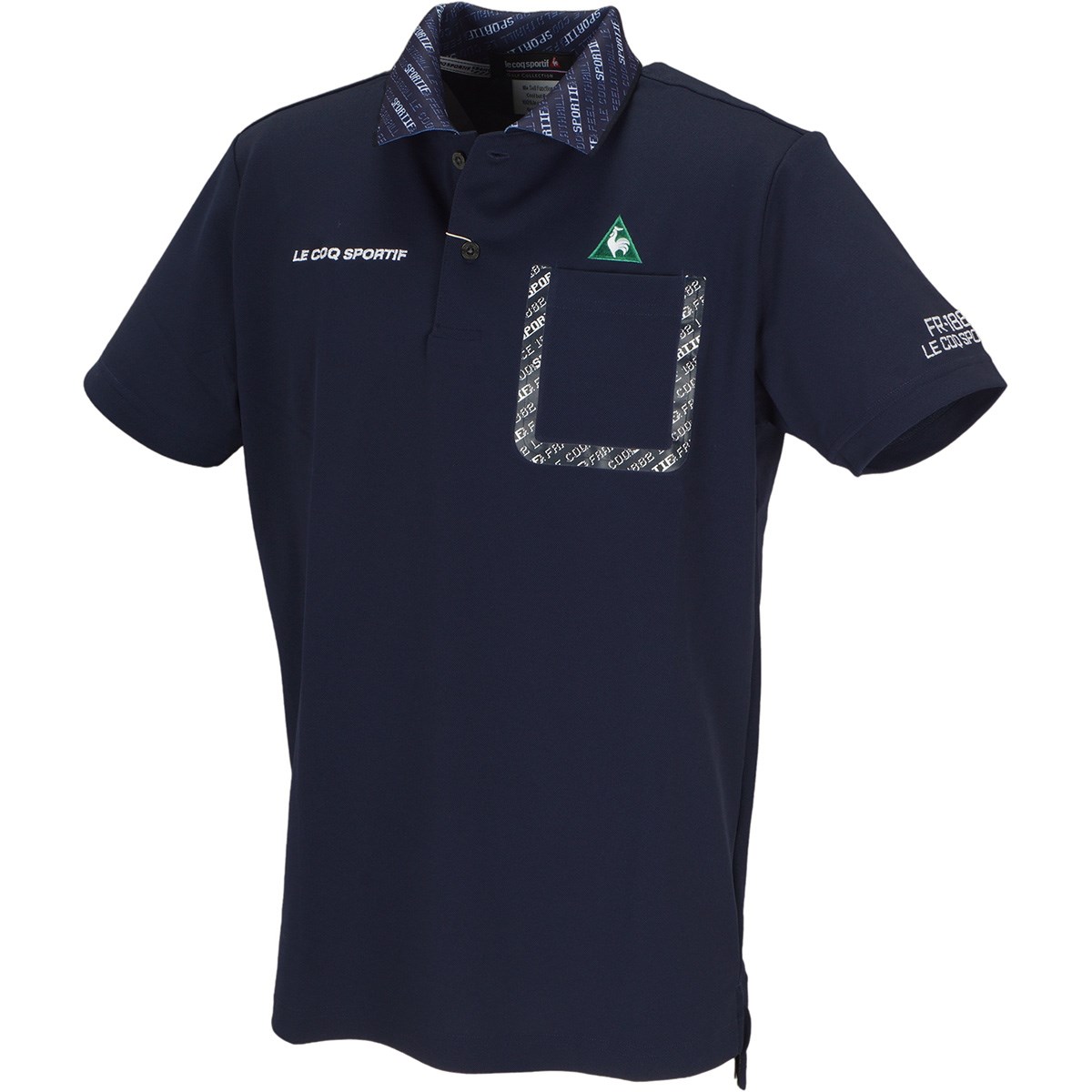 ルコックゴルフ 8bitロゴプリントカラー 半袖ポロシャツ 