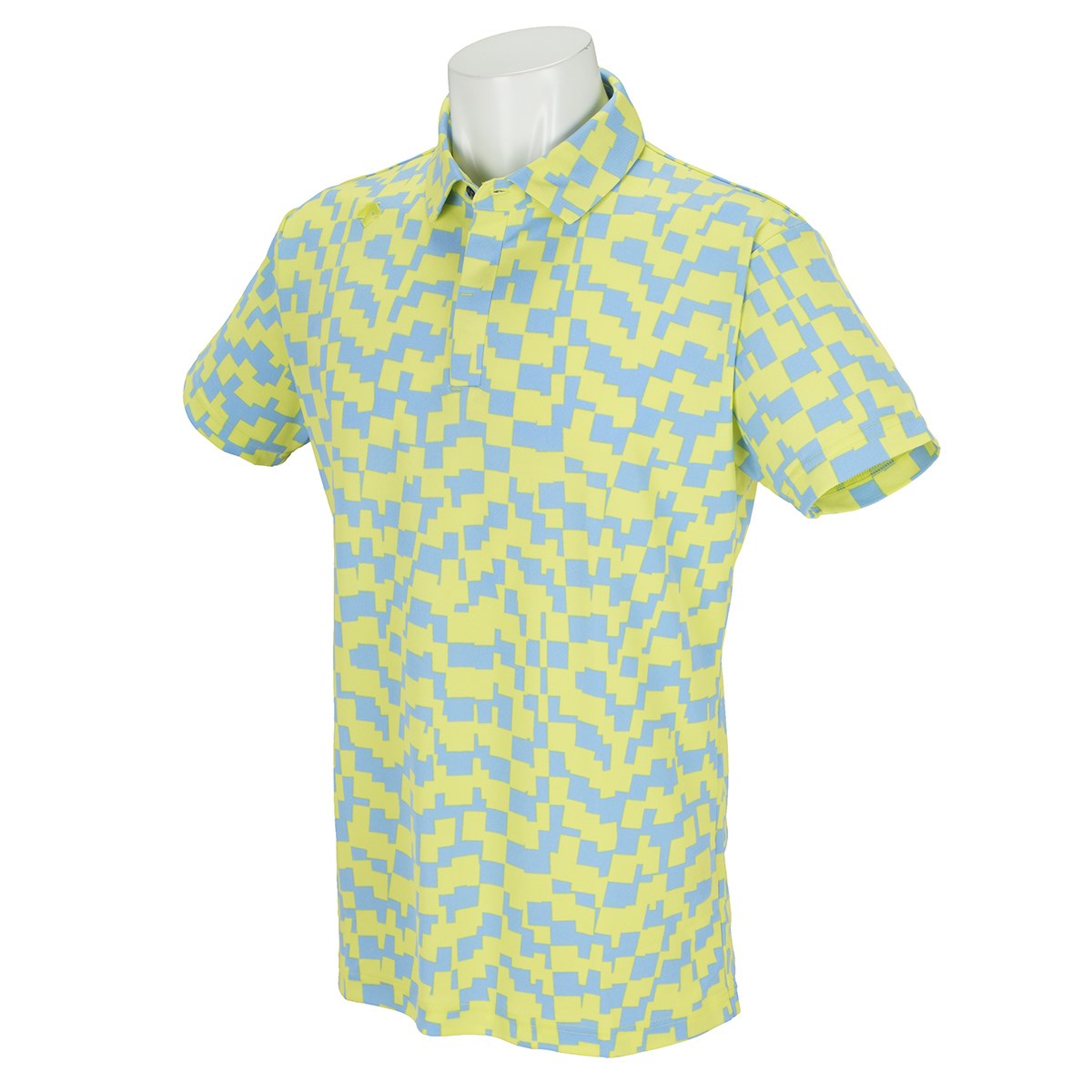 デサントゴルフ(DESCENTE GOLF) ポリエステル裏鹿の子市松プリント 半袖ポロシャツ 