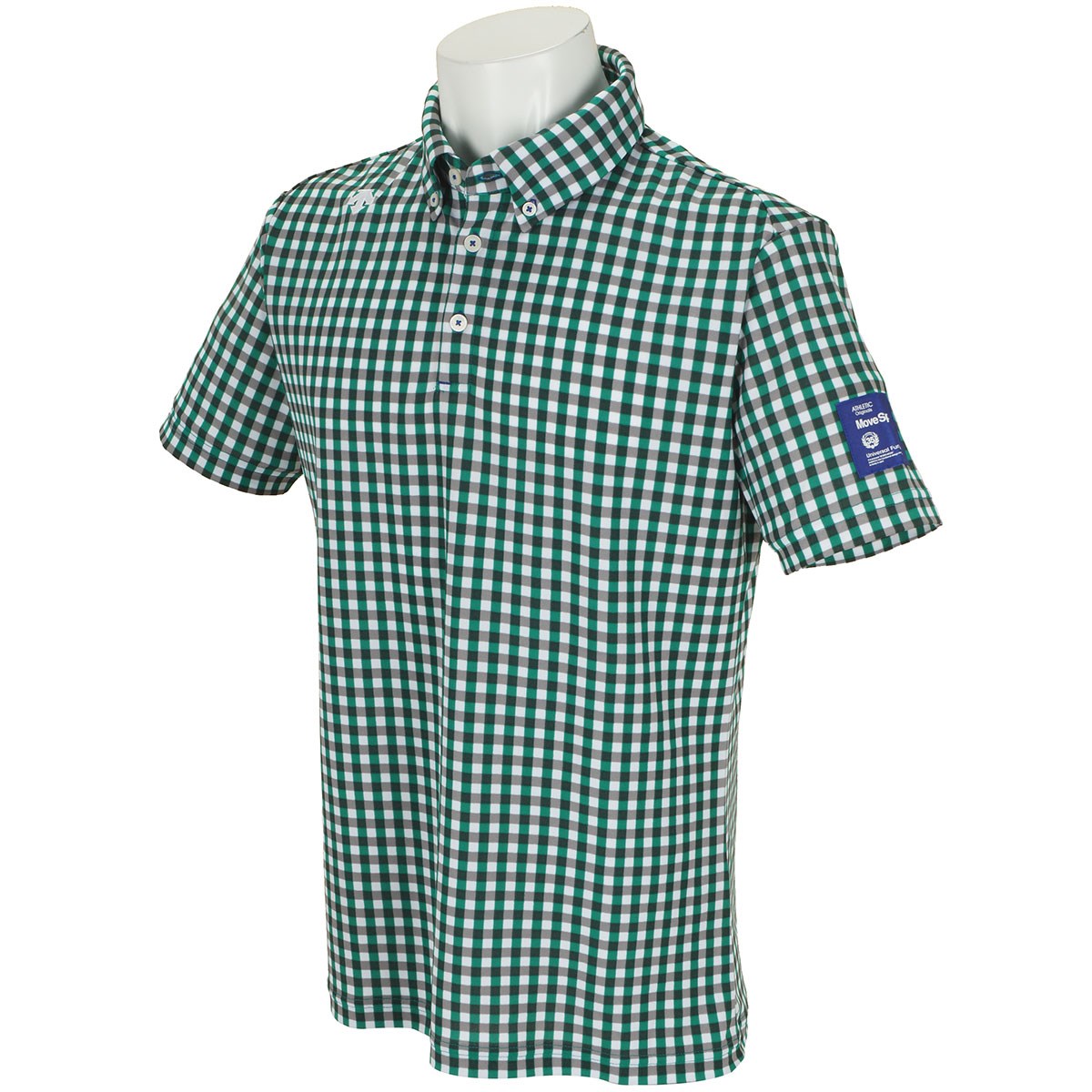 デサントゴルフ(DESCENTE GOLF) チェックプリント鹿の子 ボタンダウン半袖ポロシャツ 