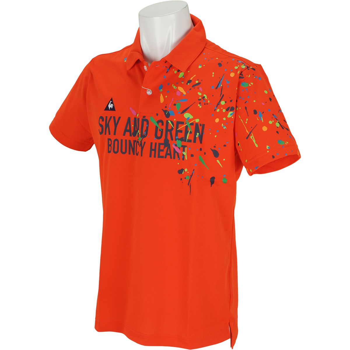 ルコックゴルフ クーリストスプラッシュパネルプリント半袖ポロシャツ 