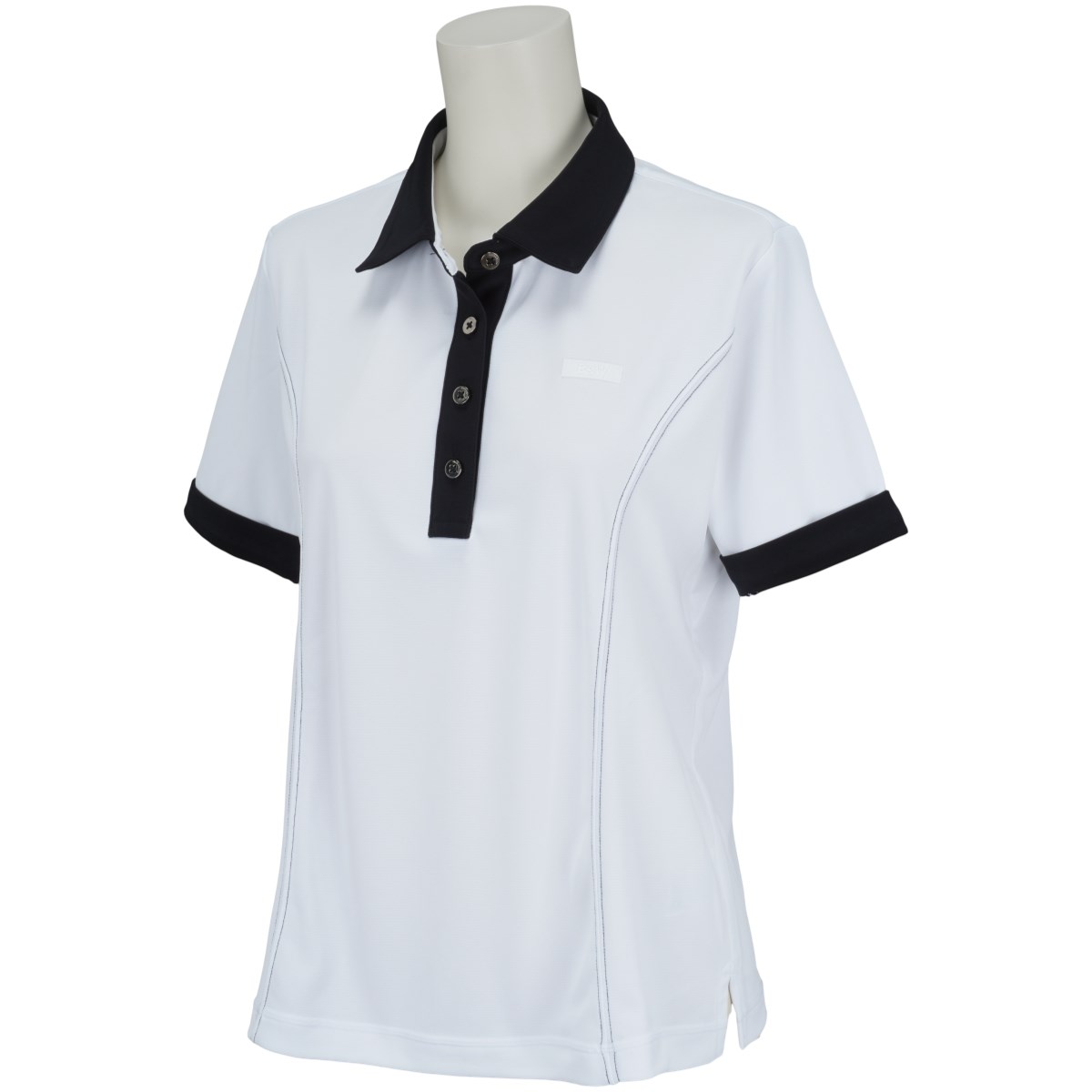 ストレッチ半袖ポロシャツ レディス ブラック ホワイト Black White White Line Bls9601xs 通販 Gdoゴルフショップ
