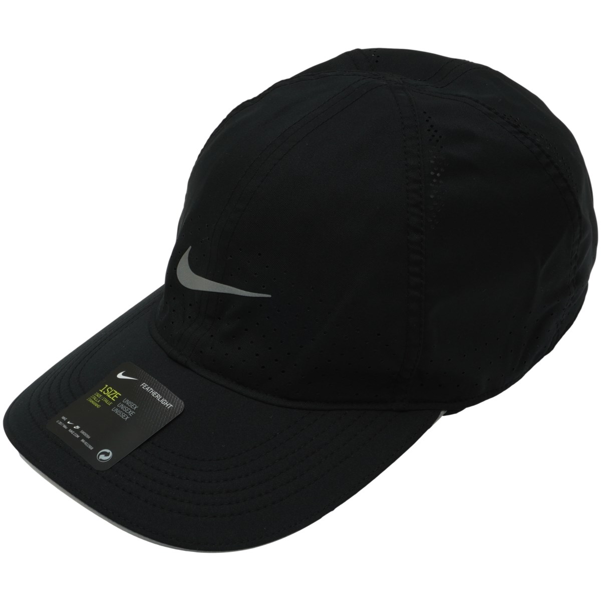 [定番モデル] ナイキ NIKE DRIーFIT エアロ ビル フェザーライト PERF キャップ ブラック 010 ゴルフウェア 帽子