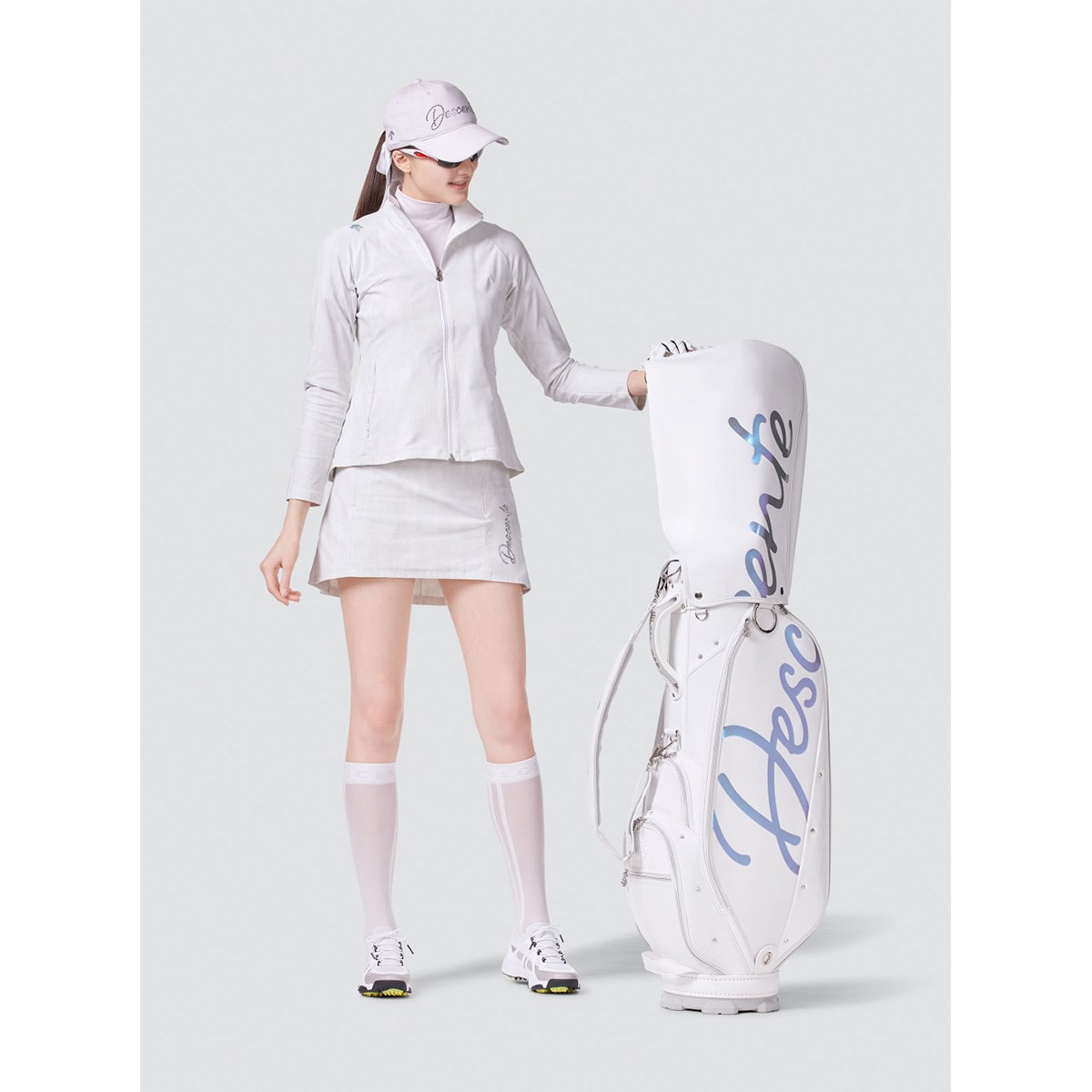 dショッピング |デサントゴルフ DESCENTE GOLF LUXEコレクション メリルハイテンションプリーツ スカート 61 ホワイト