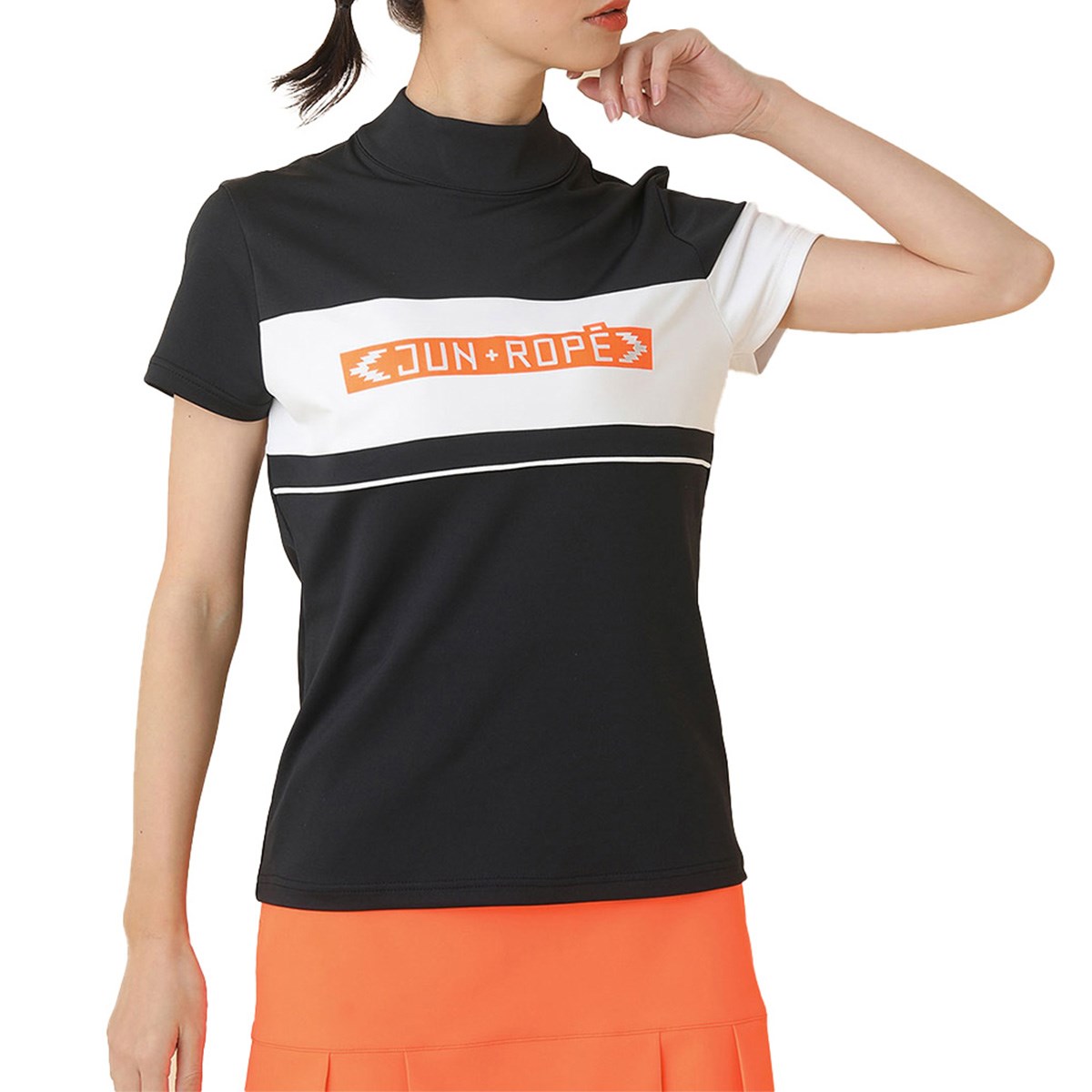 ロゴライン切替モックネック半袖プルオーバー レディス 半袖シャツ ポロシャツ Jun Rope ジュン アンド ロペ Ermの通販 Gdoゴルフショップ