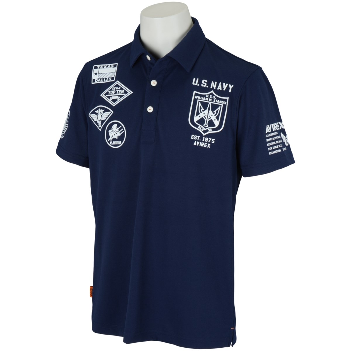 ワッペン風半袖ポロシャツ アビレックス ゴルフ Avirex Golf Avxba1 15ss 通販 Gdoゴルフショップ