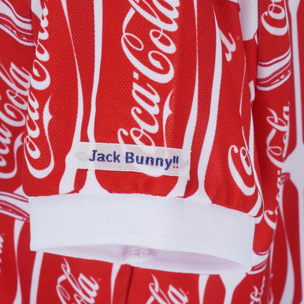 コカ・コーラ トランスクール鹿の子アルミ缶アート総柄半袖ポロシャツ 