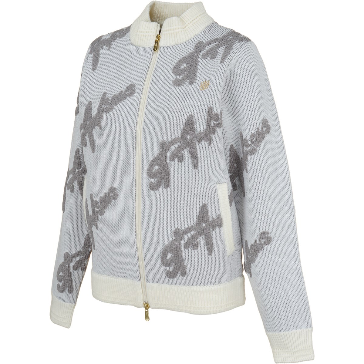 St ANDREWS セント・アンドリュース ロゴ ジャガード ニット ブルゾン