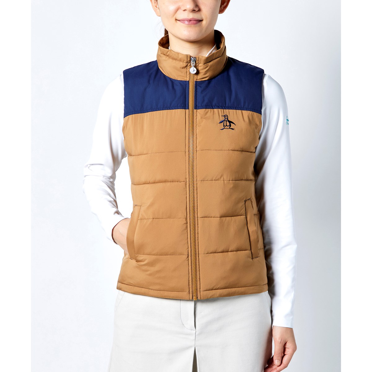 【国内発送】 サーモライト Munsingwear マンシングウェア 軽量中綿ベスト レディス 00 ネイビー L - レディースゴルフウェア