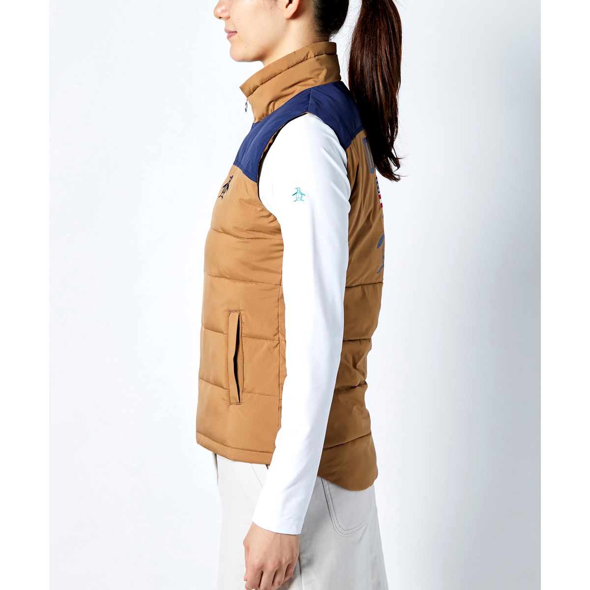 【国内発送】 サーモライト Munsingwear マンシングウェア 軽量中綿ベスト レディス 00 ネイビー L - レディースゴルフウェア