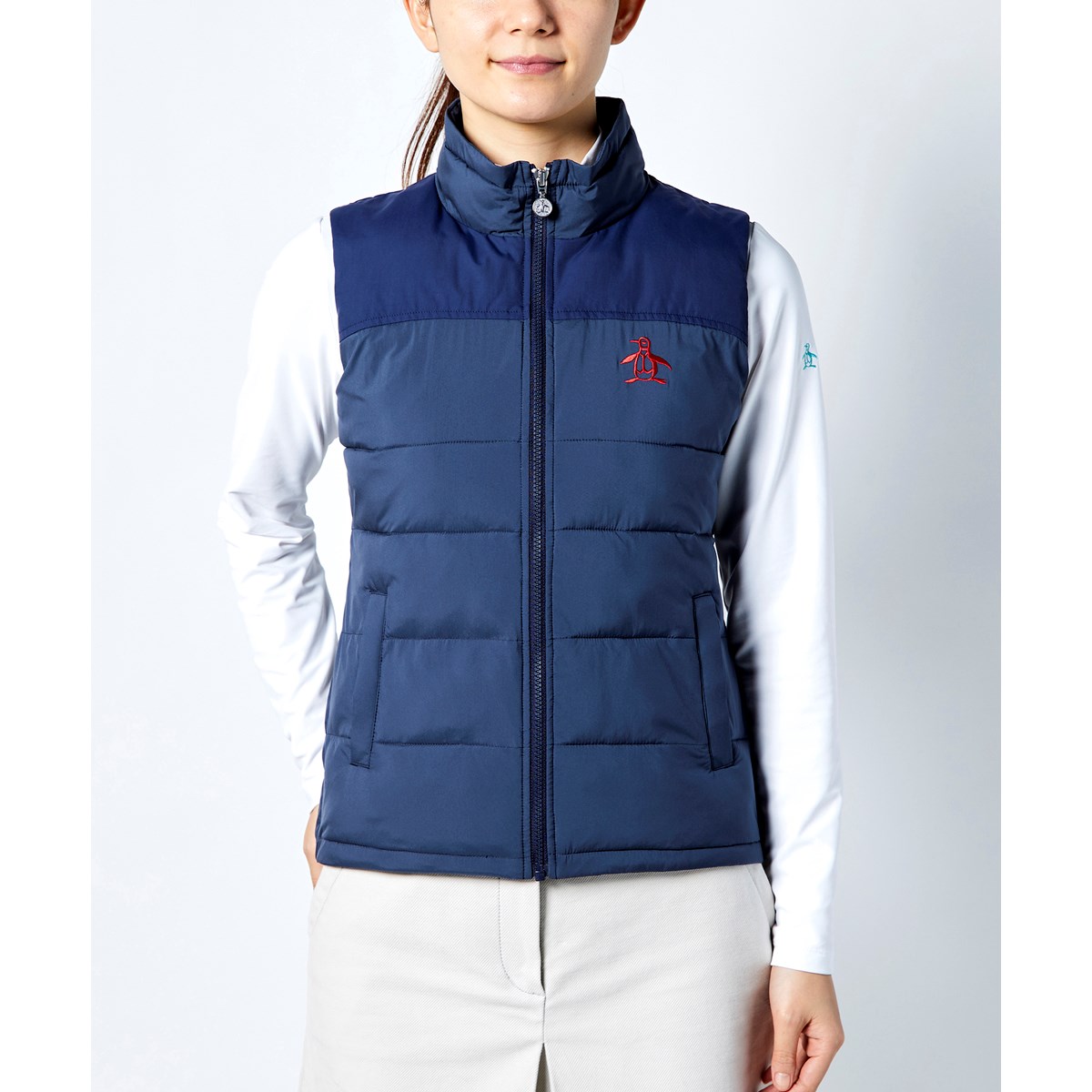 【国内発送】 サーモライト Munsingwear マンシングウェア 軽量中綿ベスト レディス 00 ネイビー L - レディースゴルフウェア