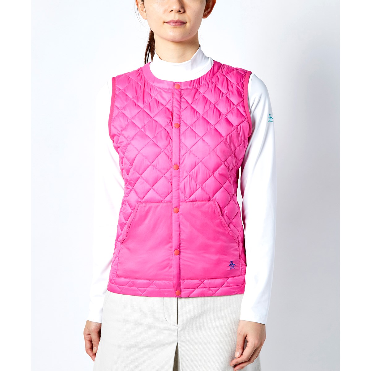 【国内発送】 サーモライト Munsingwear マンシングウェア 軽量中綿ベスト レディス 00 ネイビー L - レディースゴルフウェア