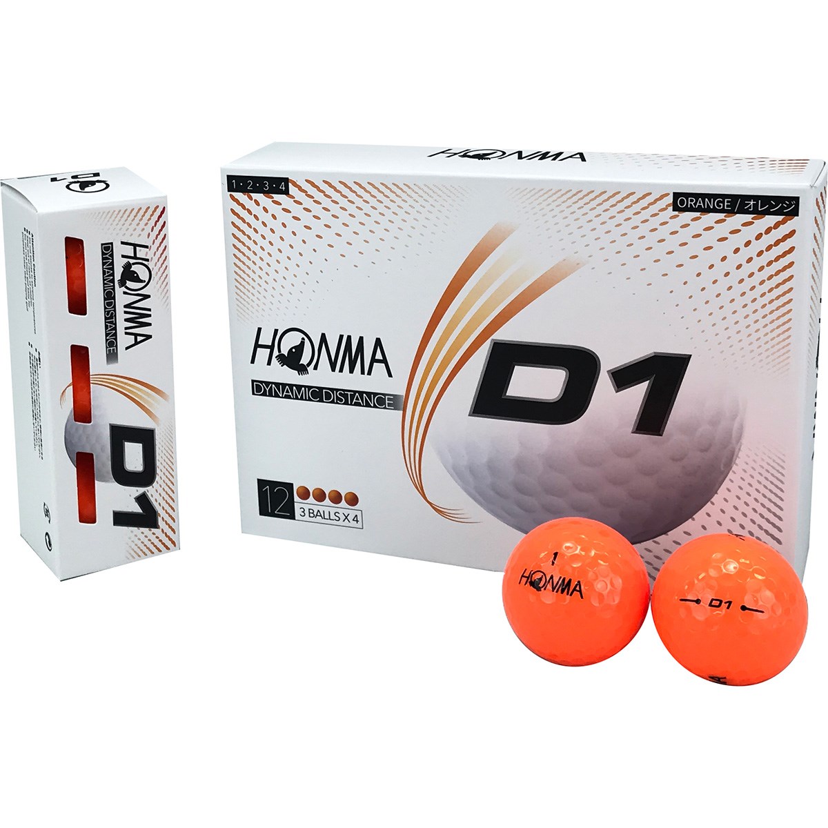 本間ゴルフ HONMA D1 ボール 2020年モデル 3ダースセット 3ダース(36個入り) オレンジ