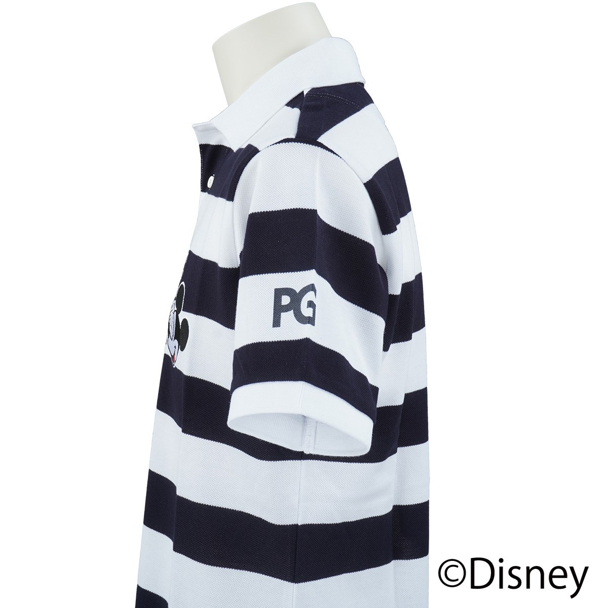 鹿の子 ボーダー 半袖ポロシャツ<MICKEY MOUSE SERIES>(半袖シャツ 鹿の子 ボーダー 半袖ポロシャツ<MICKEY MOUSE SERIES>(半袖シャツ