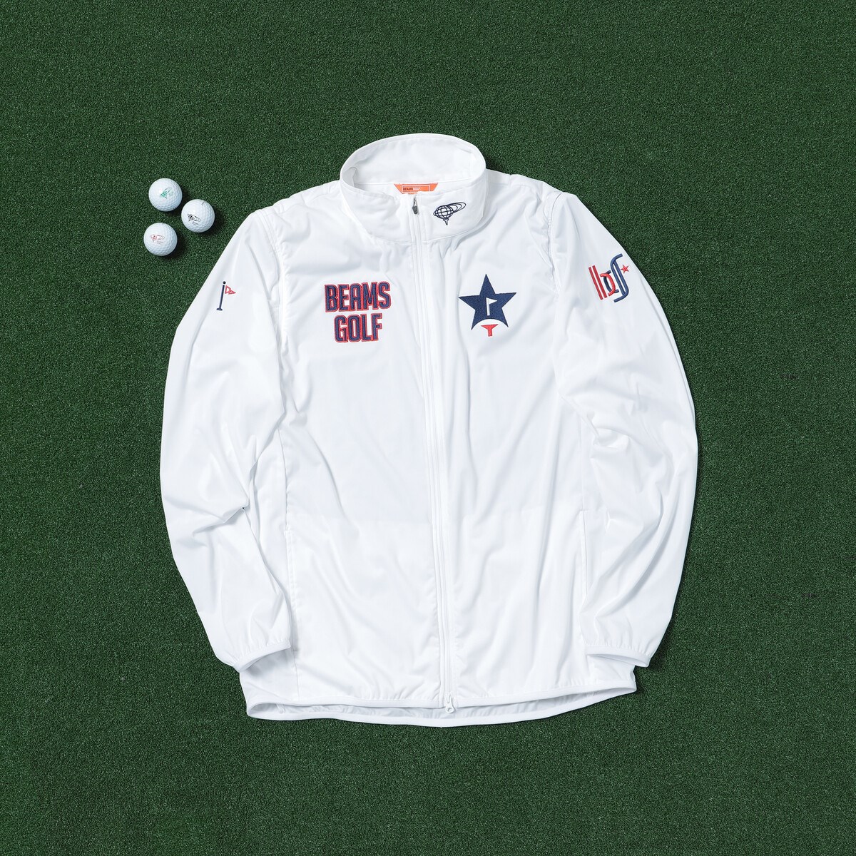 BEAMS GOLF ORANGE LABEL スターフラッグロゴツアー エアシャットブルゾン(アウター(ブルゾン、ウインド、ジャケット))|BEAMS  GOLF ORANGE LABEL(ビームスゴルフ) 82180223444の通販 - GDOゴルフショップ(0000657436)