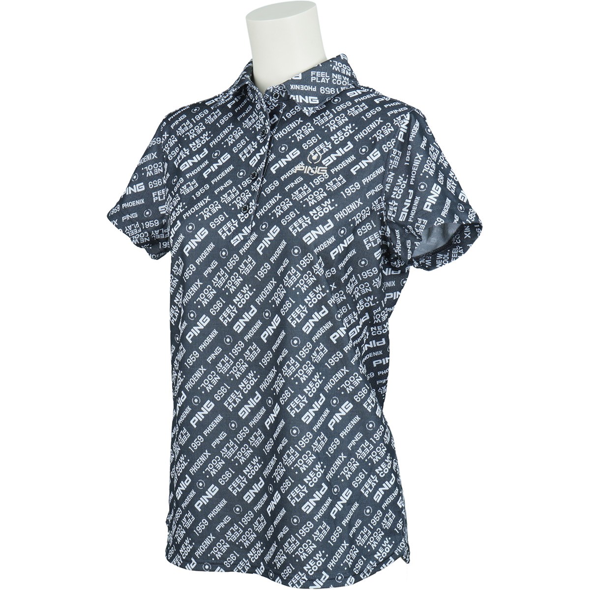[アウトレット] [在庫限りのお買い得商品] ピン PING ロゴ半袖ポロシャツ ブラック 010 レディース ゴルフウェア