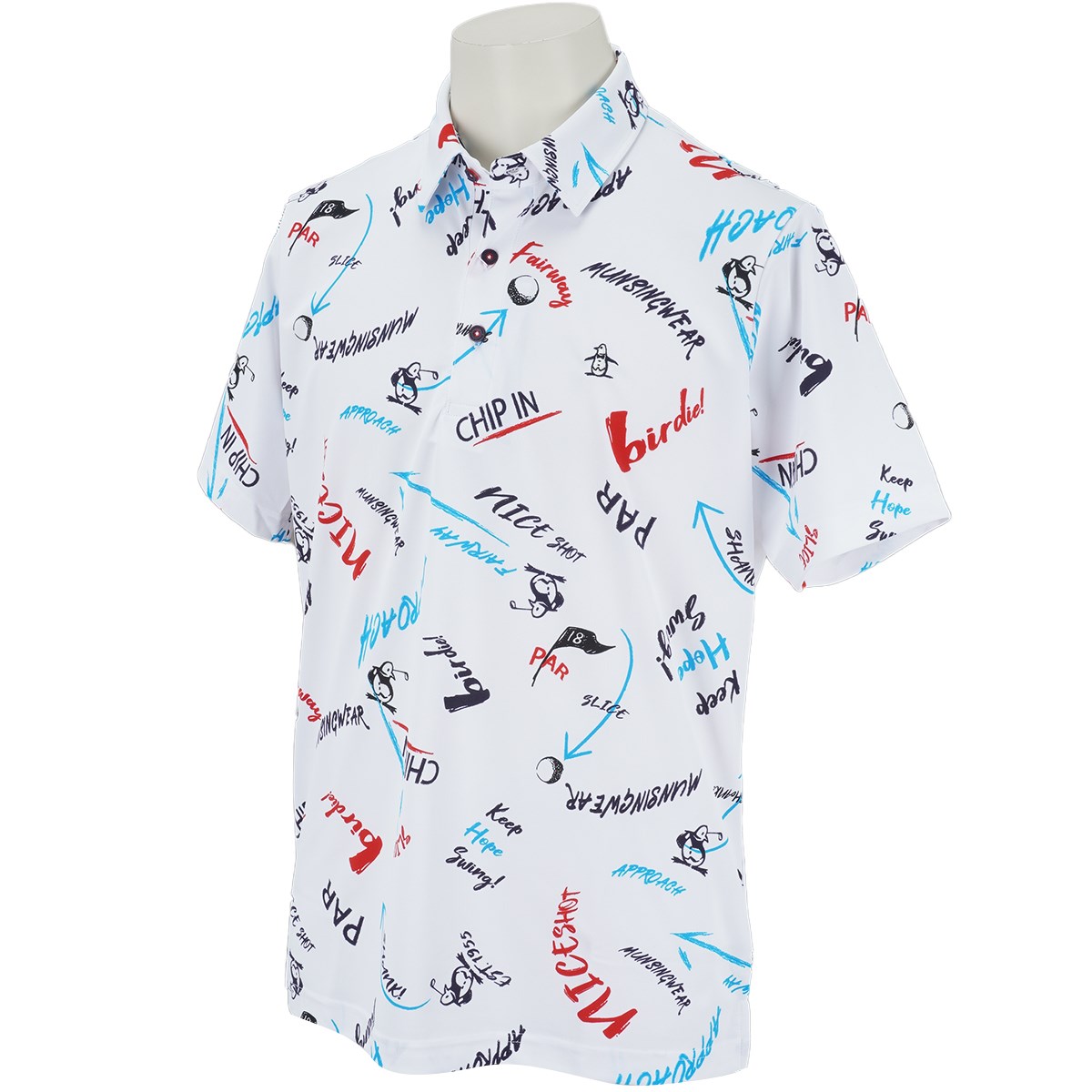 Coolist D-Tec スイングペンギン総柄プリント半袖ポロシャツ(半袖 