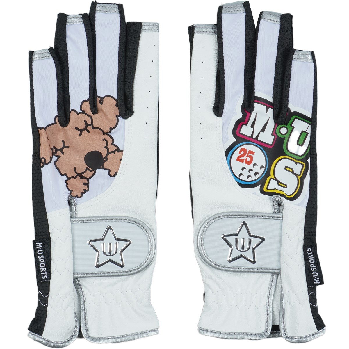 Muスポーツ M U 籐柄プリント指先カットグローブ 御影石 Sports