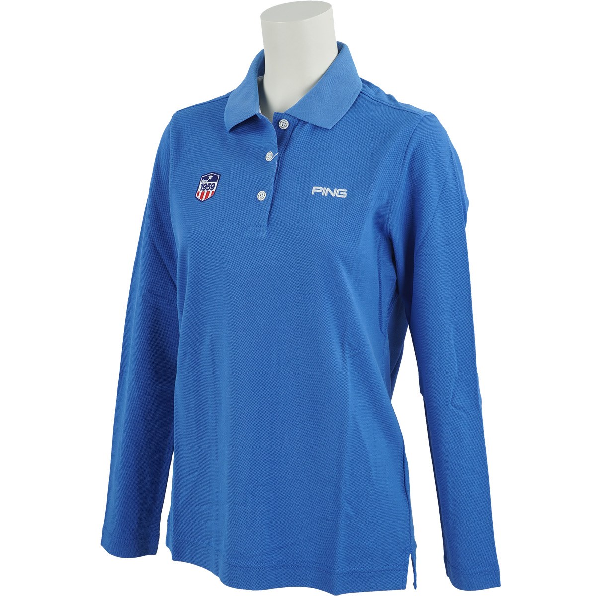 [アウトレット] [在庫限りのお買い得商品] ピン PING 長袖ポロシャツ ブルー 111 レディース ゴルフウェア