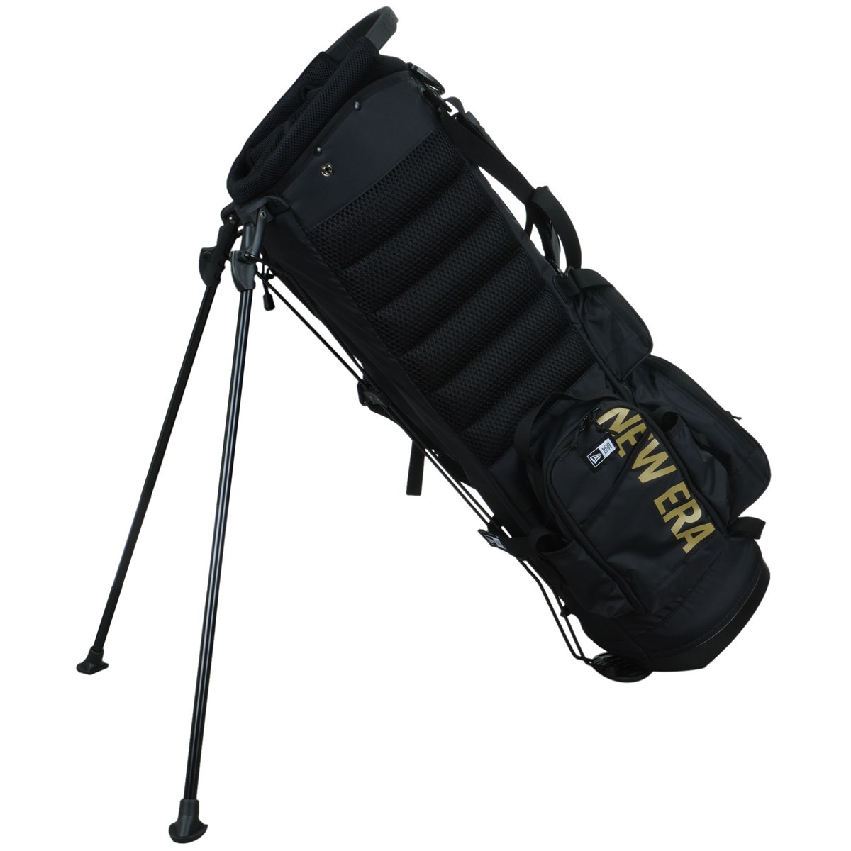 希少美品 NEW ERA ブラックゴールド スタンドキャディバッグ+レンジケース ゴルフバック☆ニューエラ☆スタンドバッグ Caddie Bag Gold (New Era