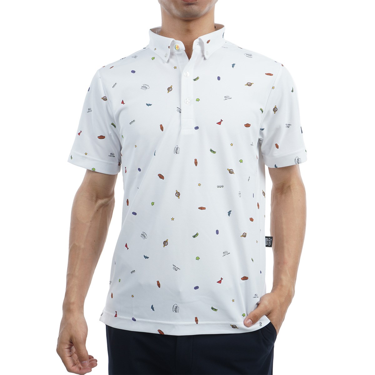 Toy Story COLLECTION アイコンプリント鹿の子ボタンダウン半袖ポロシャツ(ポロシャツ)