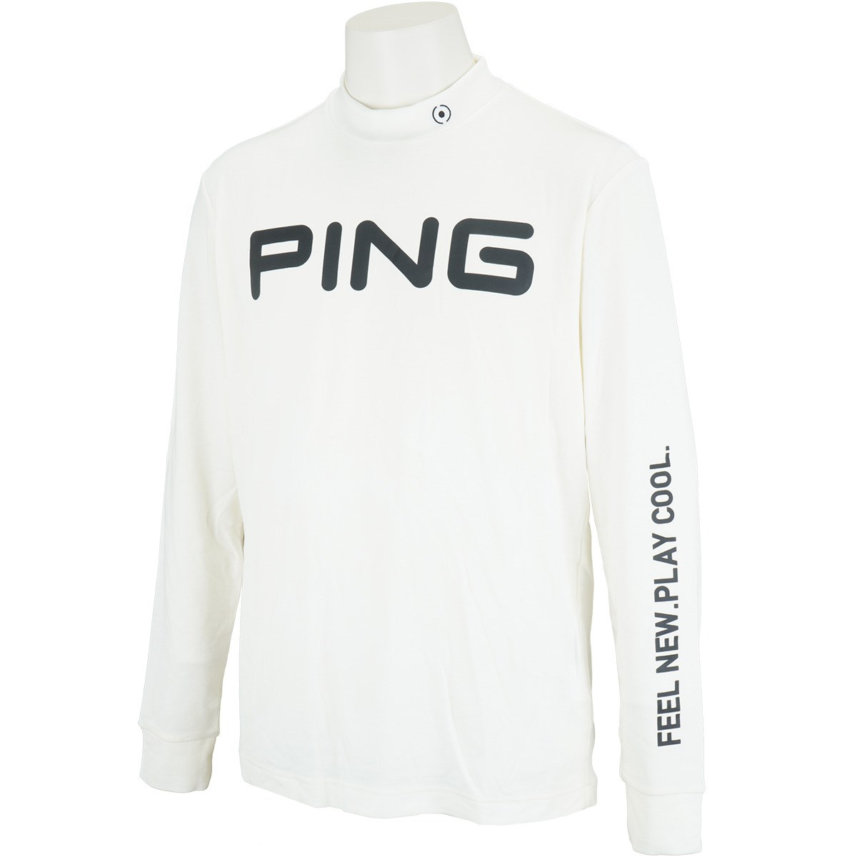 【ピンPING】人気ビッグロゴネーム 長袖ゴルフモックネックシャツL dショッピング |ピン PING モックネック長袖シャツ LL ホワイト