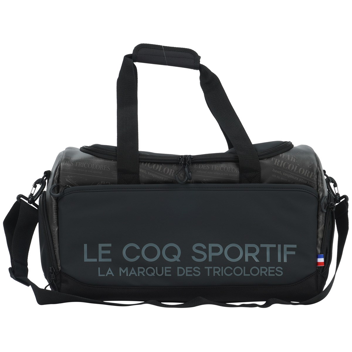 [値下げしました] ルコックゴルフ Le coq sportif GOLF シューズポケット付き プリント柄スクエア型ボストンバッグ ブラック 00 メンズ