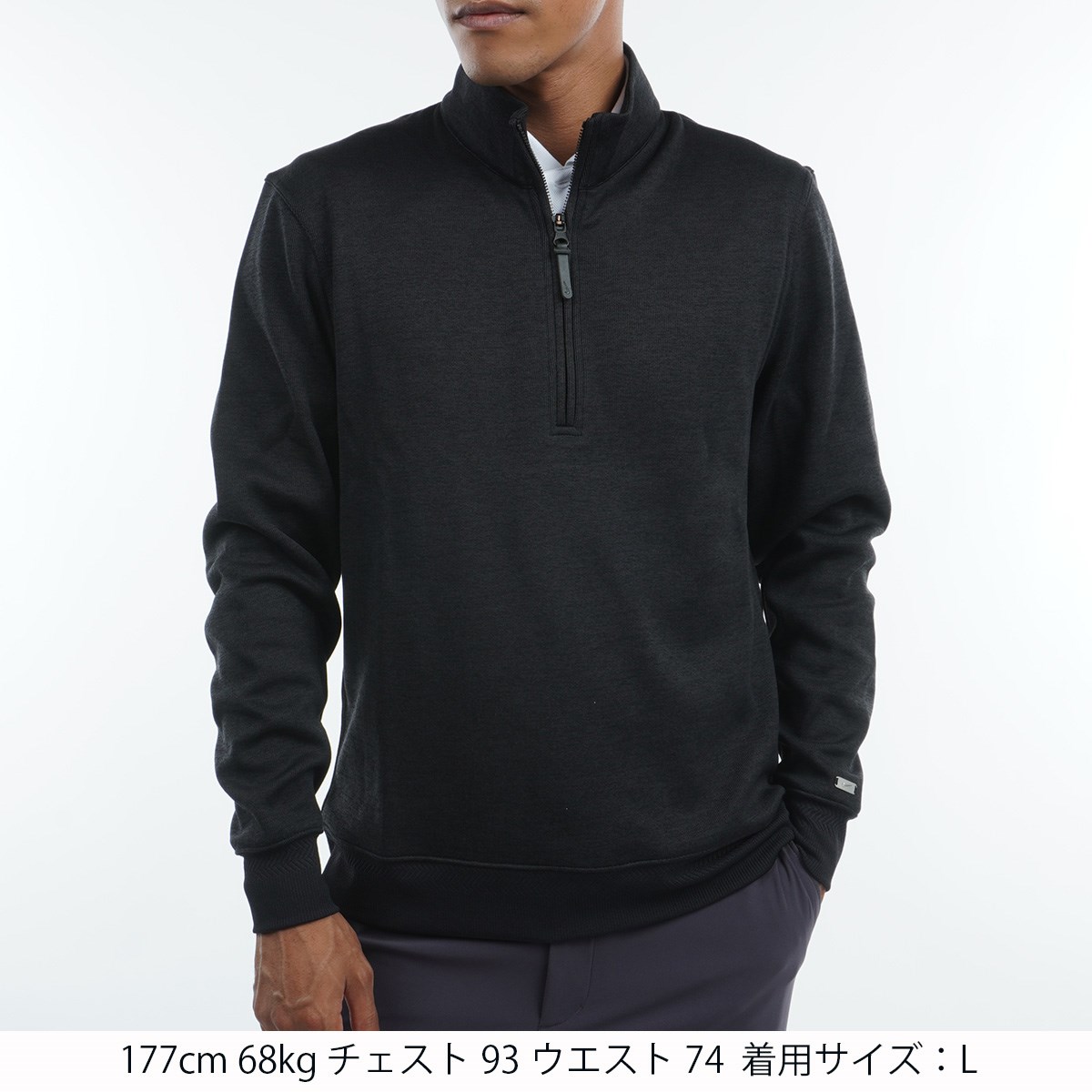 Nike Dri-FIT 長袖ハーフジップLサイズ ブラック/オレンジ