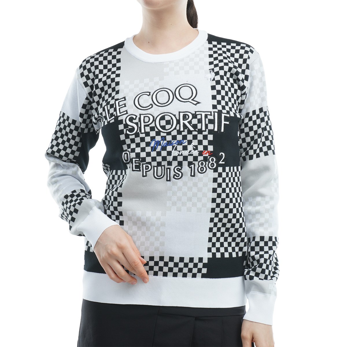 [AEgbg] [55%OFF ݌Ɍ̂i] RbNSt Le coq sportif GOLF SAbvP `FbNZ[^[ ubN 00 fB[X StEFA