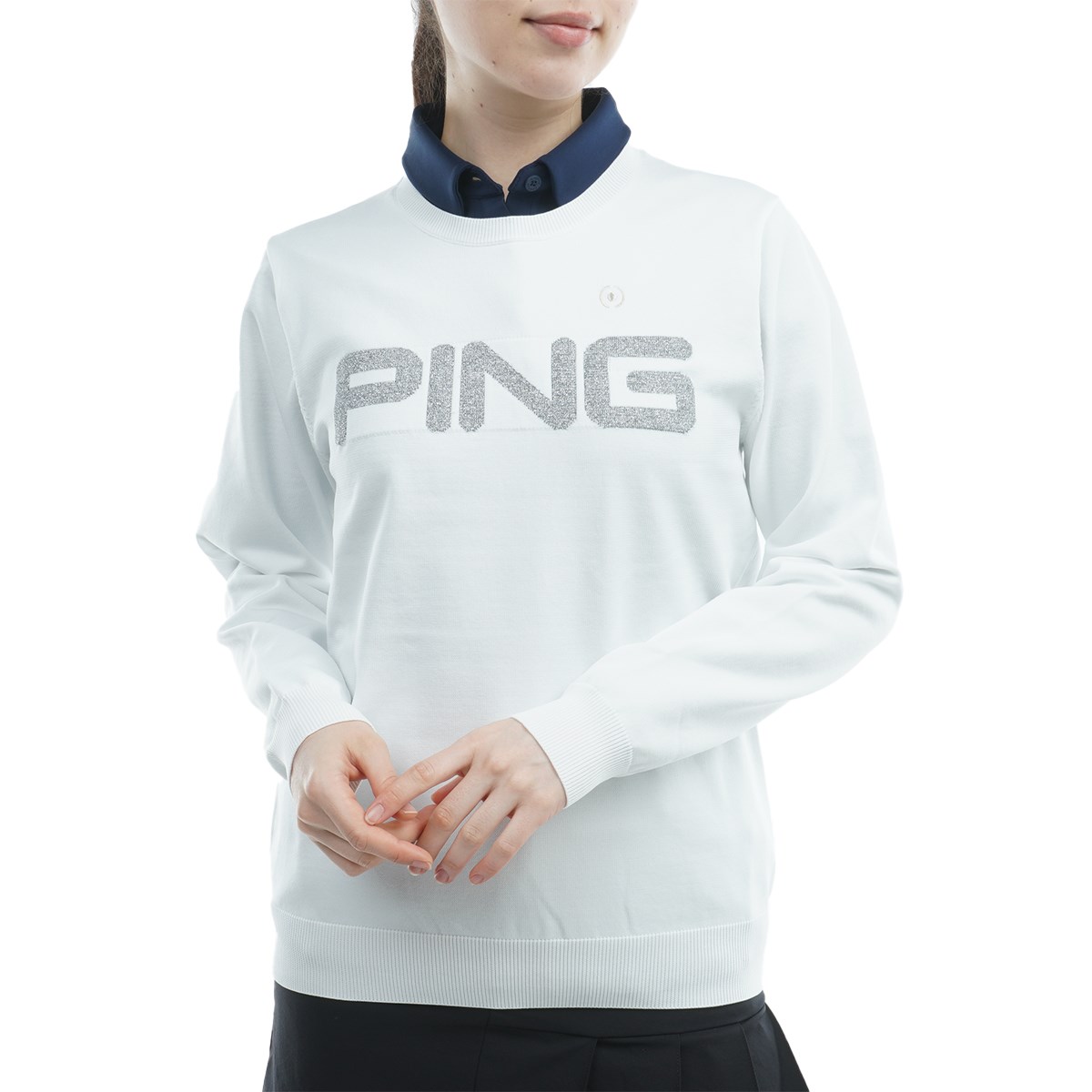 [35％OFF 2022年秋冬クリアランスセール] ピン PING 軽量セーター ホワイト 030 レディース ゴルフウェア