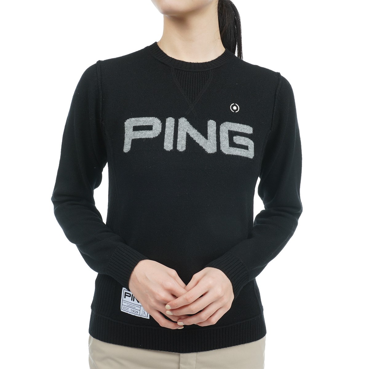 [2022年秋冬モデル] ピン PING カシミヤセーター ブラック 010 レディース ゴルフウェア
