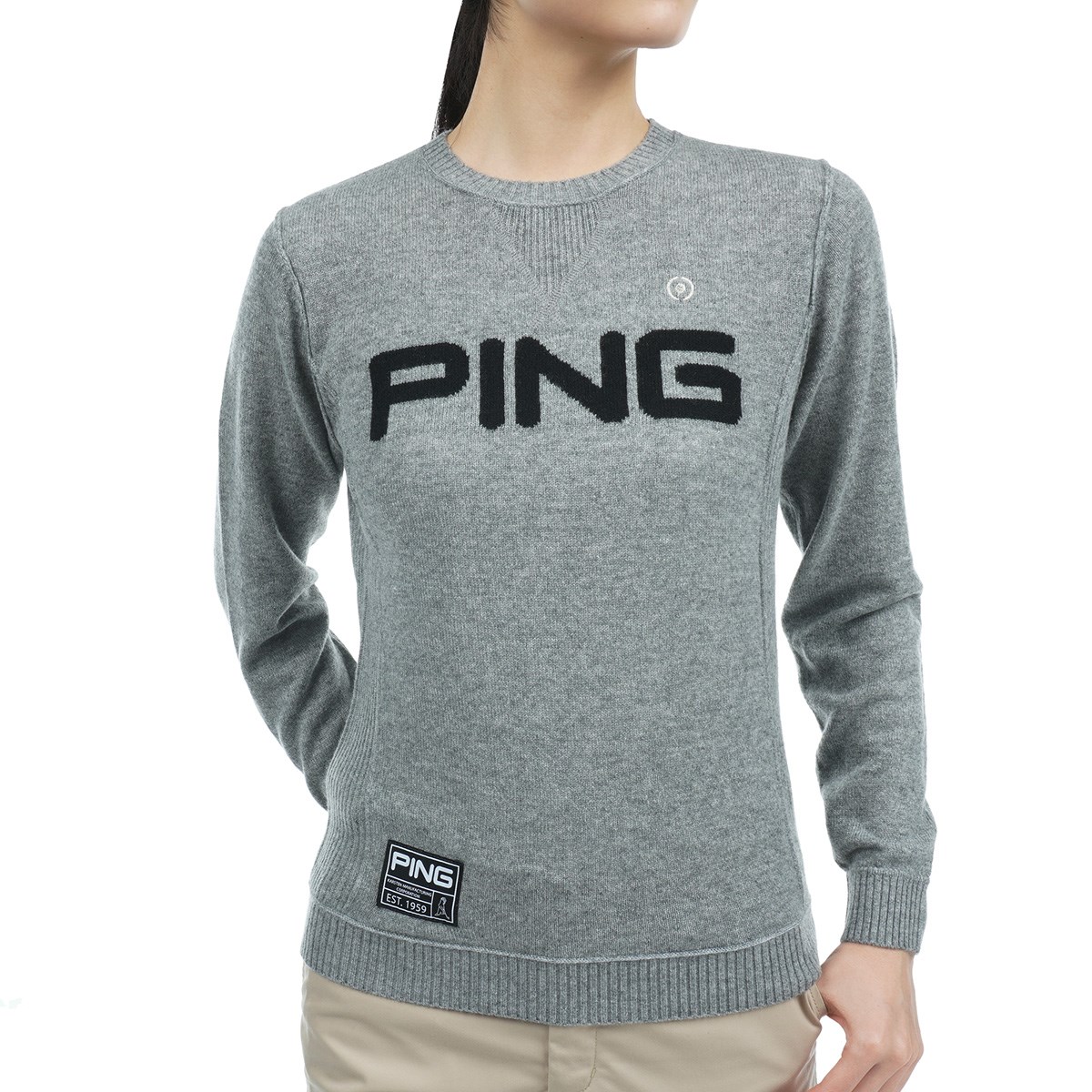 [2022年秋冬モデル] ピン PING カシミヤセーター 杢グレー 022 レディース ゴルフウェア