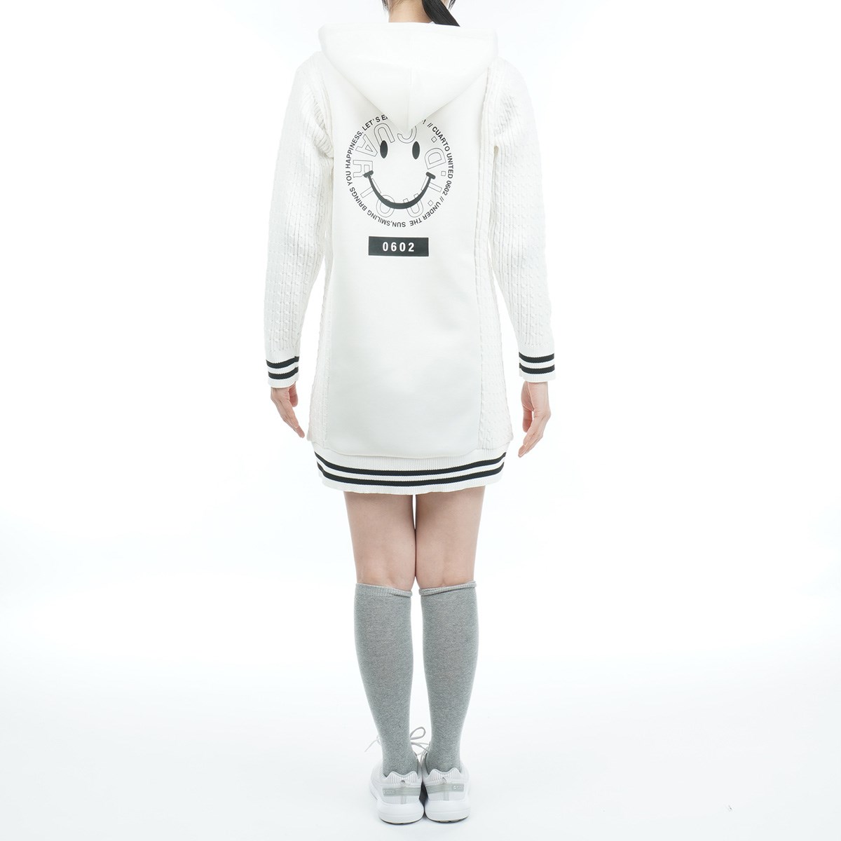 極美品 cuarto united フード付ナンバリングパーカー スカートセット dショッピング |クアルトユナイテッド CUARTO UNITED ニット切替
