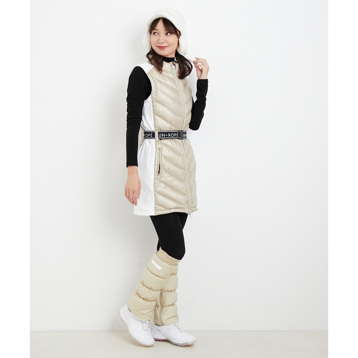 JUN&ROPE タフタフリースコンビDOWNワンピース JUN&ROPE タフタフリースコンビDOWNワンピース JUN&ROPE'（ジュン