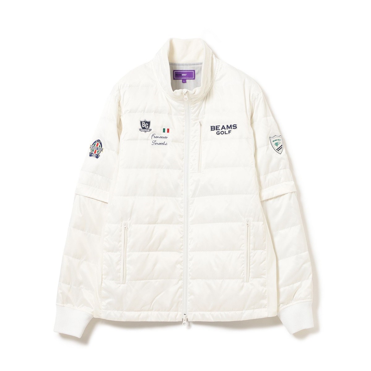 BEAMS GOLF 2WAY フルジップジャケット ネイビー bg! ロゴ刺繍
