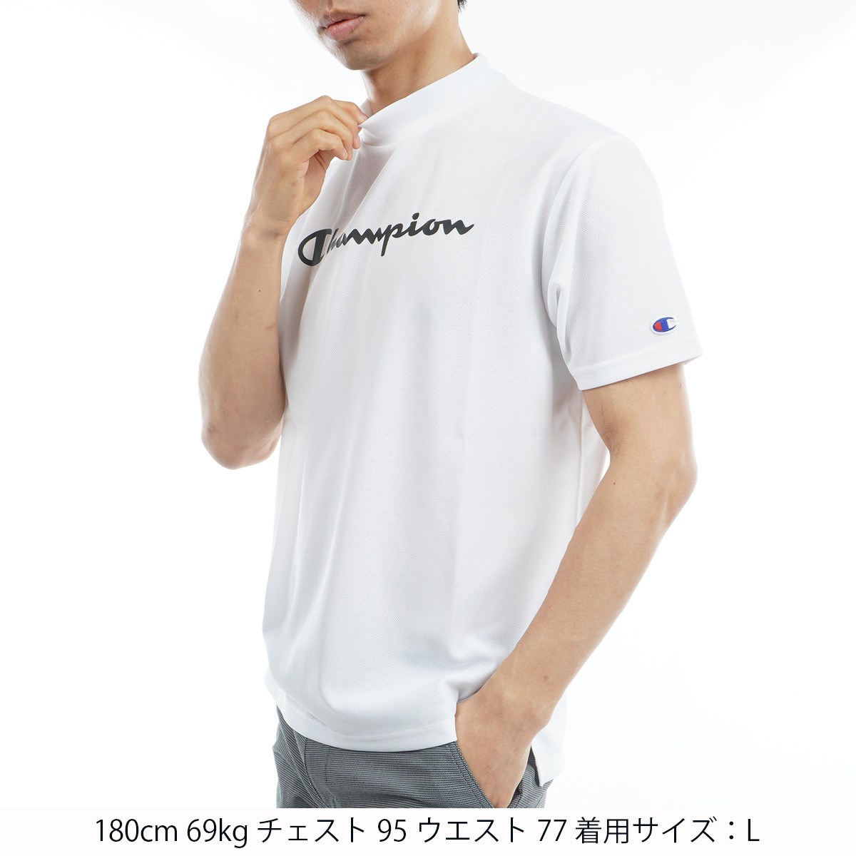 チャンピオンゴルフモックネックMサイズグレー Champion GOLF［チャンピオンゴルフ］モックネックシャツ