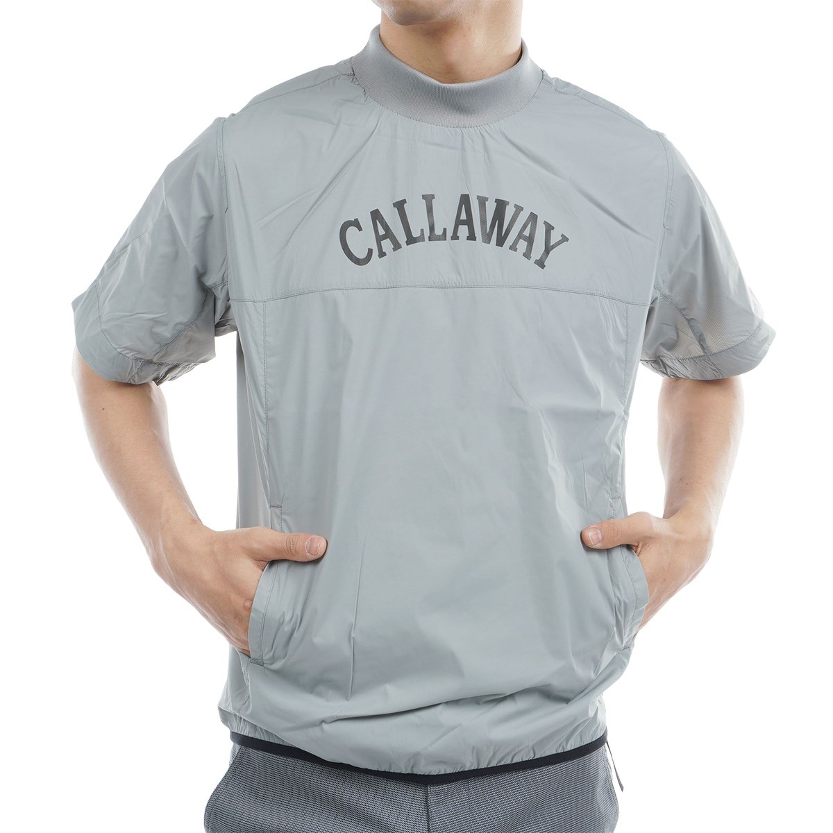 キャロウェイゴルフ Callaway Golf ストレッチ 半袖プルオーバーブルゾン 3L グレー 1021