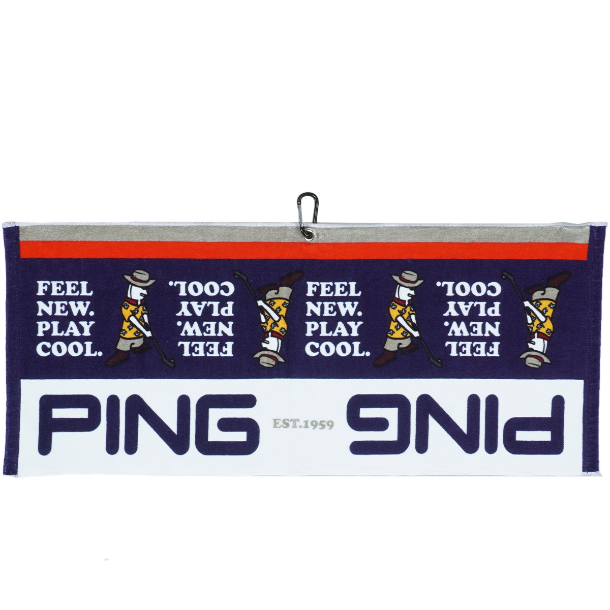 [2023年モデル] ピン PING MR.PING バイアスパターン タオル ネイビー／レッド メンズ ゴルフ